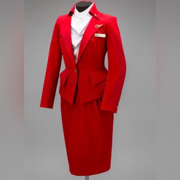 Vintage VIVIENNE WESTWOOD for Virgin Atlantic Cabin Crew SUIT blazer skirt rare - Picture 1 of 13